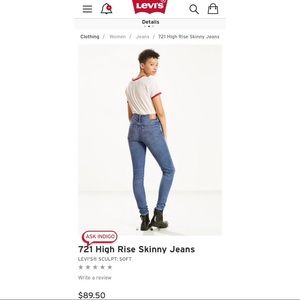 Levi’s 721 High Rise Skinny Jeans
